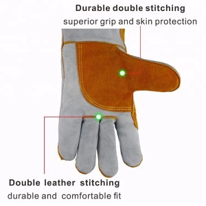 Kvalitné zváracie rukavice z hovädzej štiepanej kože odolné proti prerezaniu