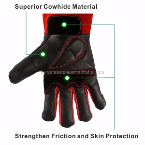 Construction Work Industrial Goatskin Leather Argon Arc Welding Gloves