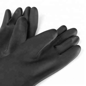Crne rukavice Gumene rukavice za teške uvjete rada Hemikalije otporne na alkalije Sigurnost na radu za industriju Zaštitne rukavice