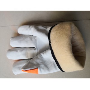 Zimní Odolné Tlusté teplé Větruodolné pracovní rukavice z hovězí kůže