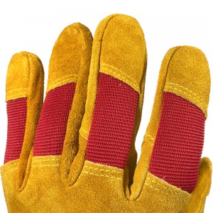 Kožené pracovné ochranné rukavice Kožené rukavice krátkej konštrukcie pre ťažké stroje