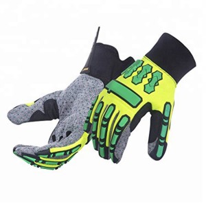 Αντιολισθητικά γάντια μηχανικής κρούσης από PVC με κουκκίδες
