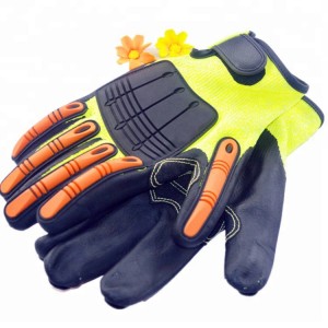 TPR Nitrile Dipped Palm Zoo Tshaj Plaws Nws Pib Mechanical Work Gloves