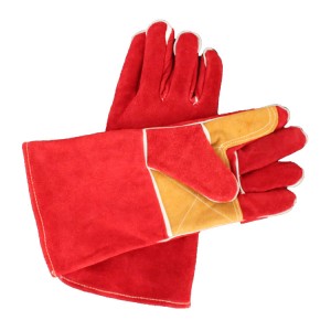 ວັກຍາວ Red Cow Split Leather Welding Protection Gloves