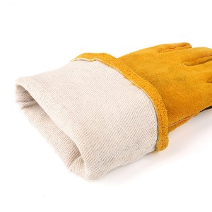 Veľkoobchodné zimné teplé priemyselné rukavice na ochranu rúk pri práci na zváranie kože