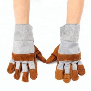 دستکش چرمی ارزان قیمت برای کارهای ساختمانی کوتاه گاو اسپلیت