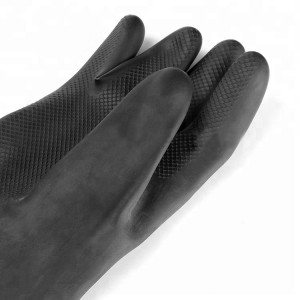 Black Gloves Heavy Duty Rubber Gloves Acid Alkali Resistant Chemical Work Safety For Industry Labor Protective Glove