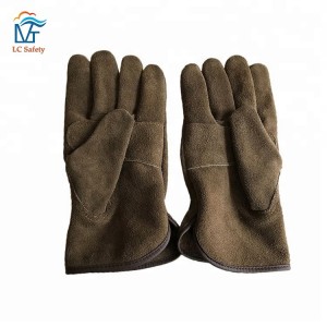 Pinakamahusay na Custom Outdoor Work Construction Driving Brown Leather Gloves luva de couro masculino