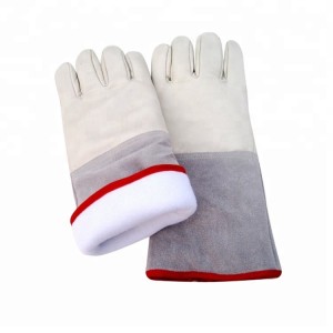 Liquid Nitrogen Low Temperatur Resistant Freezer Leather Cryogenic Glove foar droech iis