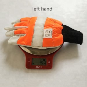 नॅनटॉन्ग कारखाना घाऊक en388 en381 stihl chainsaw साठी डाव्या हाताचे संरक्षण चेनसॉ हातमोजे