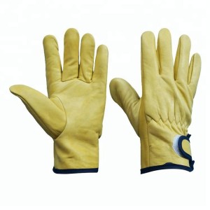Zaštitne radne rukavice za vožnju u vrtu od žute kozje kože
