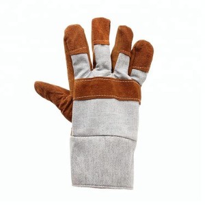 Short Cow Split Cheap Leather Hand Gloves for Construction Work