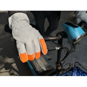 Winter Durable Thicken Warm Windproof Cow Grain Leather Work Gloves
