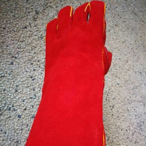 Tepelně odolné dlouhé kožené rukavice Pracovní svářečské bezpečnostní rukavice