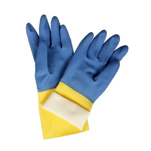 Guantes de látex con puño largo, guantes resistentes a productos químicos para limpieza y lavado, guantes de alta visibilidad