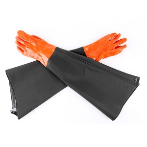 Guanti antiscivolo in PVC a maniche lunghe da 70 cm Guanti impermeabili per la pulizia dei pesci Guanti resistenti agli acidi e agli alcali