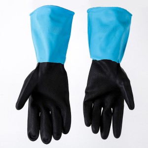 Long Cuff Latex Gloves Washing Cleaning Hi Viz Gloves Chemical Resistant Glove