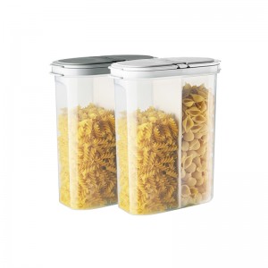 High Quality 2.6L Storage Saving Sealing Plastic Dry Double Food Storage Container with Lid for household