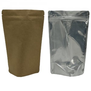 Bolsa de papel Kraft biodegradable con ventana transparente para té y café en polvo
