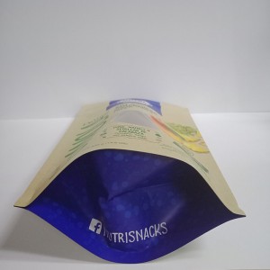 Biodegradable PLA at brown kraft paper packaging bag na may madaling zipper