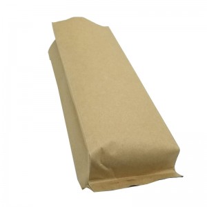PLA Biodegradable sareng kertas kraft konéng deui kantong bungkusan disegel