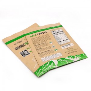 Bolsas de embalaxe de papel kraft ecolóxicas con cremalleira fácil