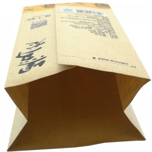 Bolsas de papel kraft amarelas personalizadas con selado traseiro e bolsas de PLA para froitos secos