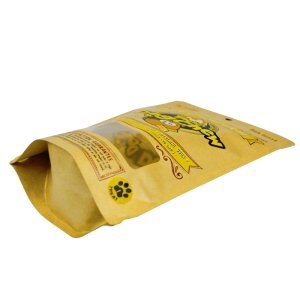 Creative design yellow kraft paper and PLA packaging bags for dog foods