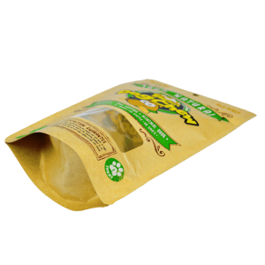 Creative design yellow kraft paper and PLA packaging bags for dog foods