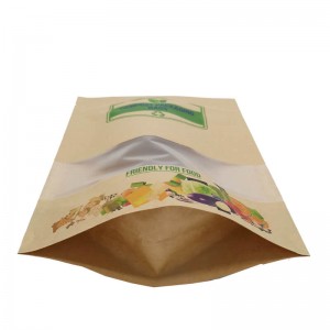 שקיות נייר קראפט ידידותיות לסביבה עם חלון ורוכסן