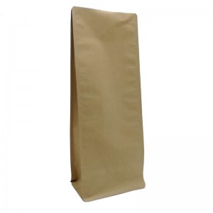 ECO friendly yellow kraft paper gusset bags para sa mga dahon sa tsa