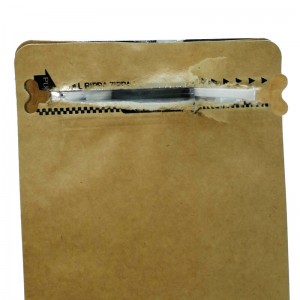 I-100% ye-Eco-friendly Material Certified PLA Compostable kraft Paper Bag eneziphu yekofu kunye namagqabi eti