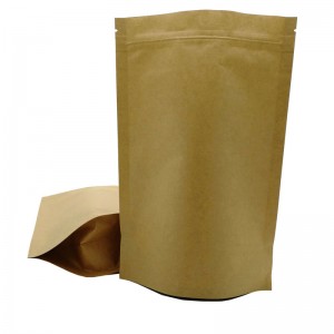 PLA biodegradabile e carta kraft gialla stand up sacchetti di imballaggio