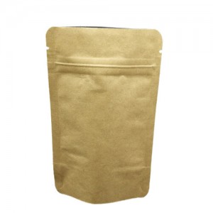 Bolsa de papel kraft biodegradable con ventá transparente para té e café en po