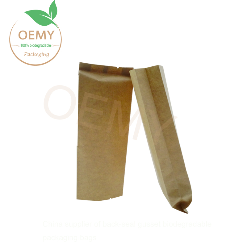 China factory of back sealing bags gusset biodegradable packaging for tea leaves Featured Image