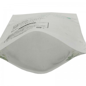 Sacchetti di imballaggio in PLA biodegradabili stampati in culore è carta kraft bianca cù una presa rotonda