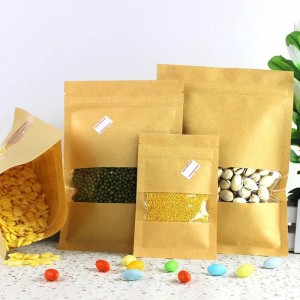 Нестандартныя пакеты для ўпакоўкі харчовых прадуктаў з трох бакоў з крафт-паперы