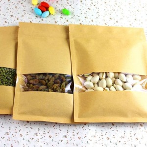 Изготовленные на заказ 3-х сторонние запаянные пакеты из крафт-бумаги для упаковки пищевых продуктов