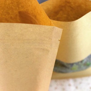 Pielāgoti 3 sānu aizzīmogoti kraftpapīra iepakojuma maisiņi pārtikai