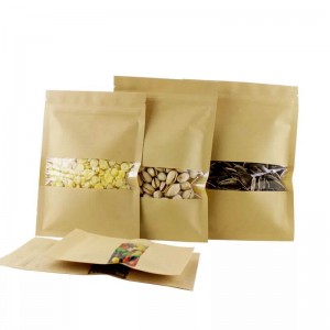 भोजन के लिए कस्टम 3 साइड सीलबंद क्राफ्ट पेपर पैकेजिंग बैग
