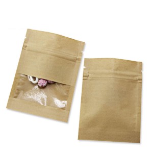 Persoanlike 3 kant fersegele Kraft papier ferpakking bags foar chips