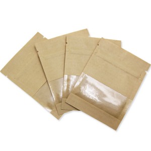 Персонализирани 3 странични запечатени кеси за пакување од хартија Крафт за чипс