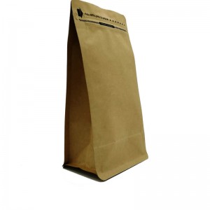 100% Eco-friendly Material Certified PLA Compostable kraft Paper Bag with zipa maka kọfị na akwụkwọ tii