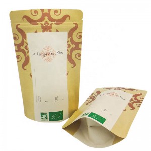 Biodegradable craft paper nut sarcina saccis facilibus zipper