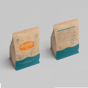 Embalaxe de papel kraft marrón personalizado para gran de café de 250 g