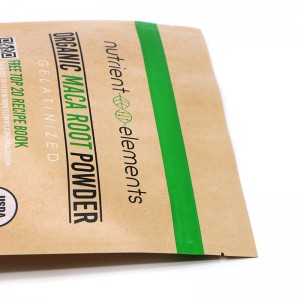 Sacs d'emballage de fruits secs en papier artisanal brun biodégradable avec fermeture à glissière de recyclage