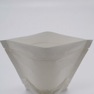 Berdiri tas kemasan beras kertas kerajinan putih dengan jendela