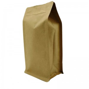 100% Eco-friendly na Material Certified PLA Compostable kraft Paper Bag na may zipper para sa mga dahon ng kape at tsaa