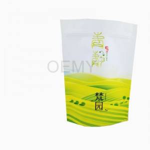 ECO-ystävällinen materiaali stand up pakkaus voimapaperipussit teelehtien pakkaamiseen