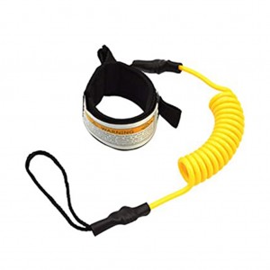 Surfboard Coil Leash Hand Rope with Padded Neoprene Ankle Cuff for Surfing
